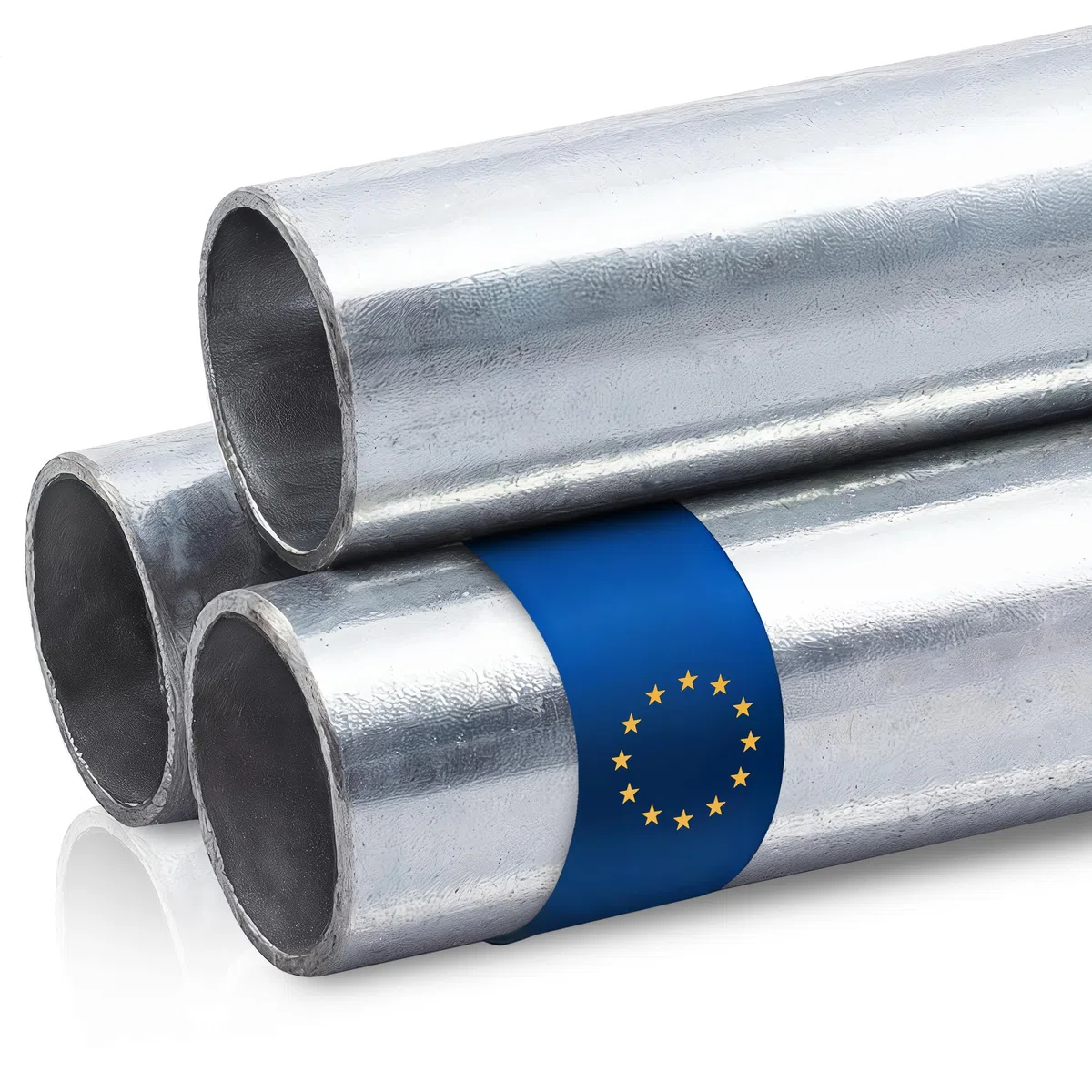 Stahl-Shop24 - Stahl Rundrohr verzinkt Hohlprofil geschweißtes Metall Stahlzinkrohr für Stahlbau, Rohr zum Heimwerken an Treppengeländern, Länge:2000 mm, Abmessung: Ø 48.3x3.2 mm