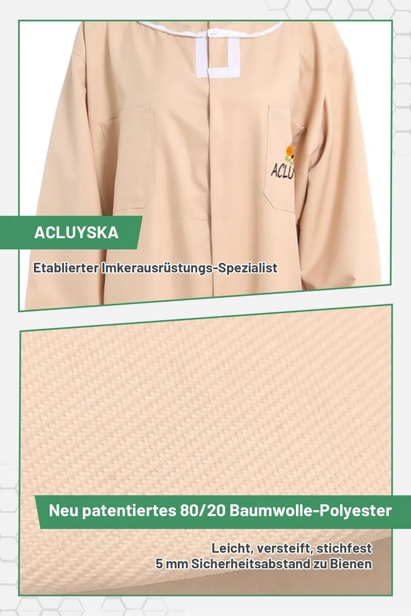 Imkeranzug Herren & Damen | Bienenanzug für Herren | Bienenschutzkleidung Ganzkörper Imkerei Schutzanzug | Unisex Weiß Imker Kostüm mit Schleier, Handschuhe (L)