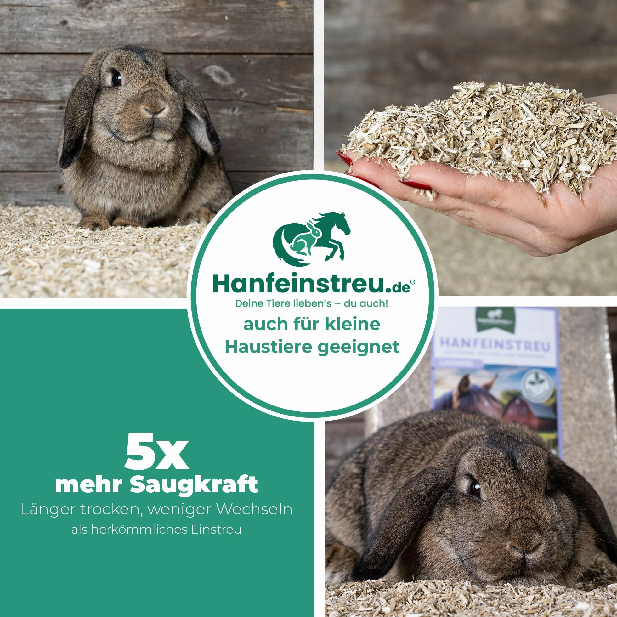 Hanfeinstreu mit Lavendel für Kleintiere, Hühner und Pferde, 140 Liter, 100% Naturprodukt, Extrem Saugfähig, Staubarm, Geruchsbindend, Nachhaltig und Langlebig