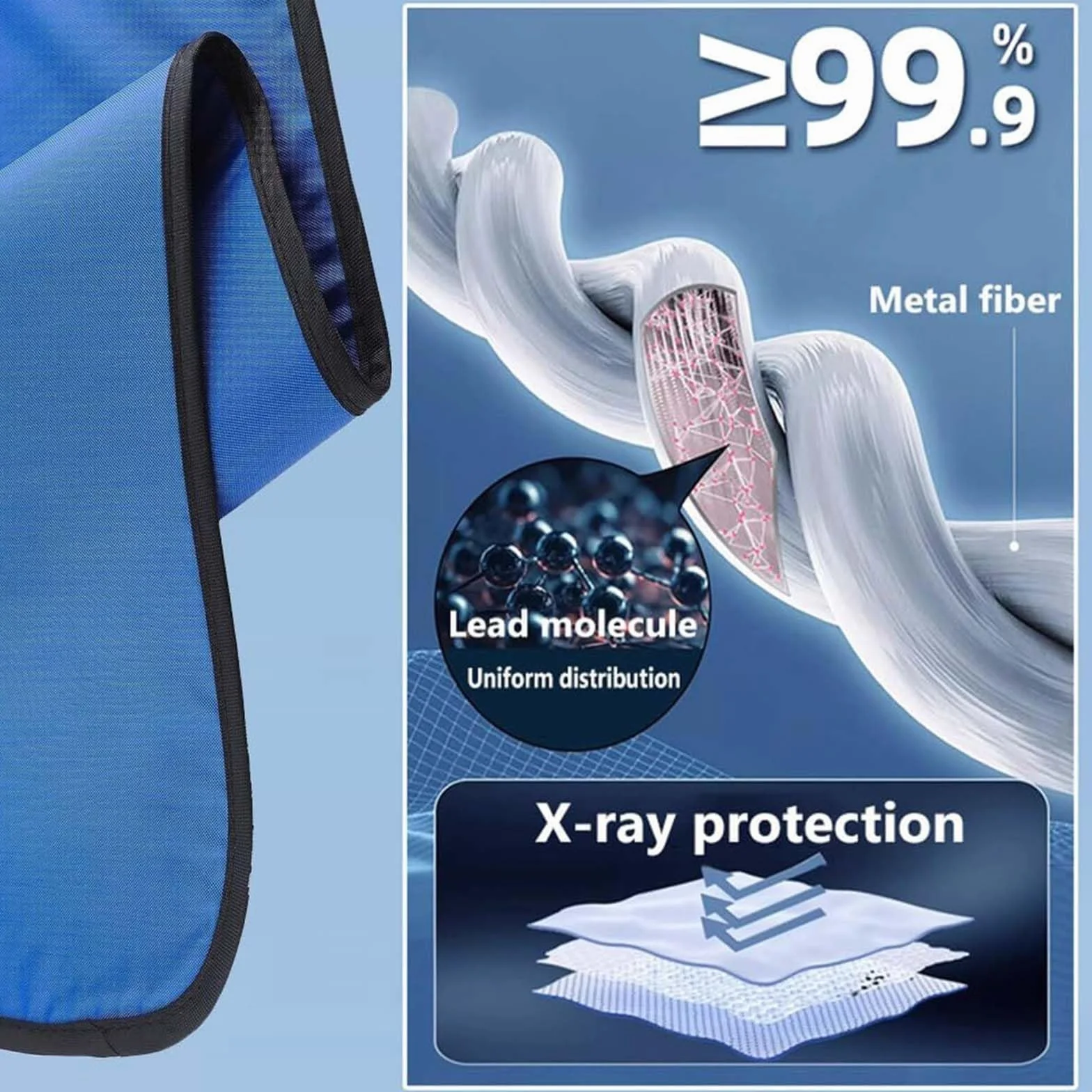 Generisch Bleischürze Röntgen-Schilddrüsenschild-Halsband 0.35 mm Pb, 0.5 mm Pb leichtes Strahlenschutz Röntgenschutz-Halsband Schilddrüsen-Kragen Leichter Strahlungsschutz,A,0.35mmPb