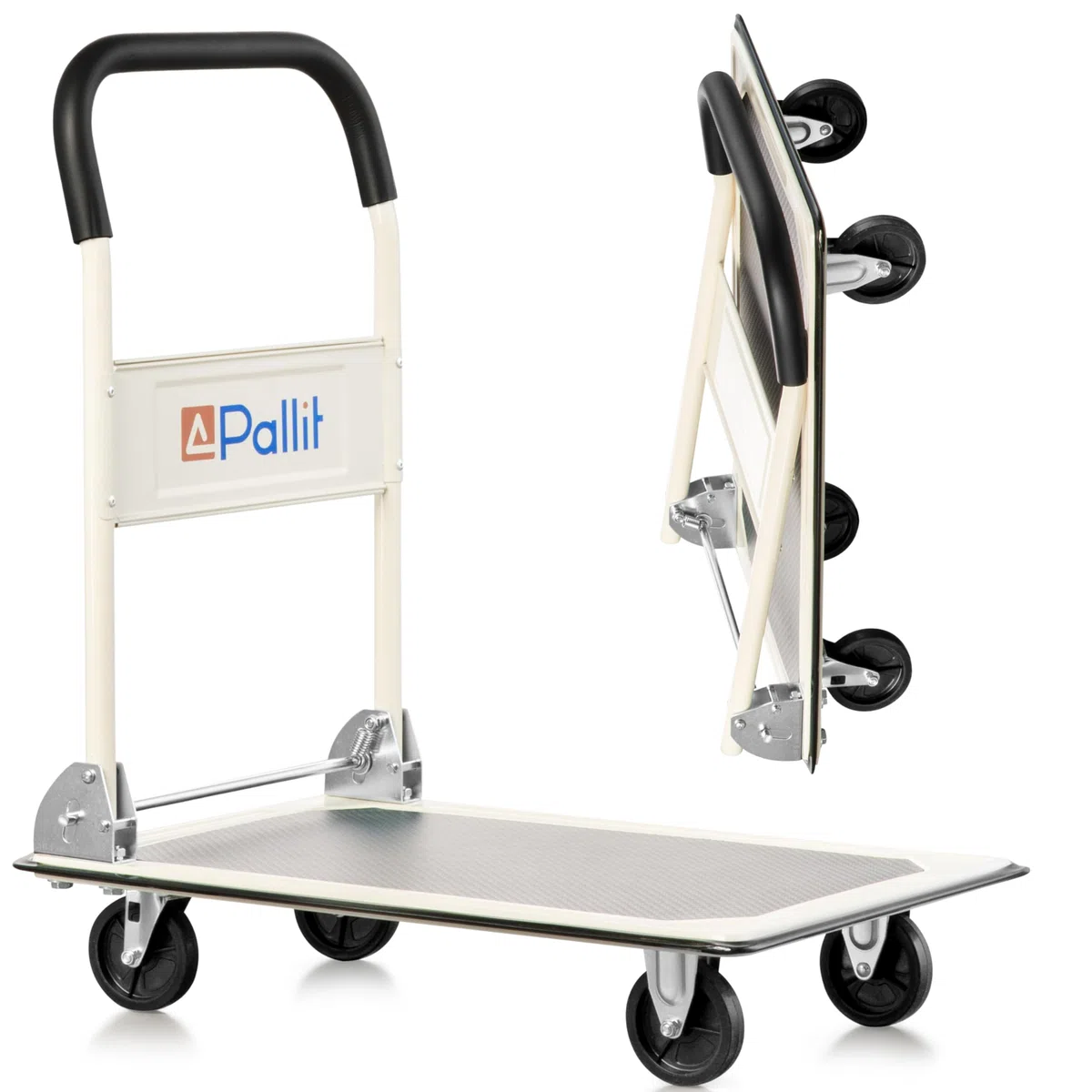 Pallit Carry Transportwagen klappbar 150kg Rollwagen mit Anti-Rutsch-Beschichtung Lenkbarer Plattformwagen Transporthilfe Handwagen