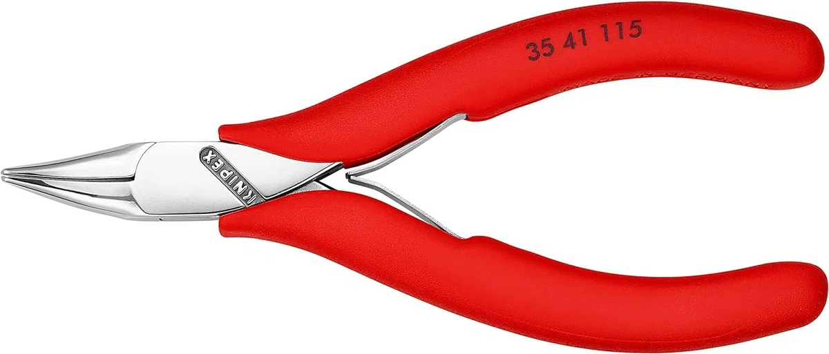 KNIPEX Elektronik-Greifzange mit durchgestecktem Gelenk tauchisoliert 115 mm, 35 41 115