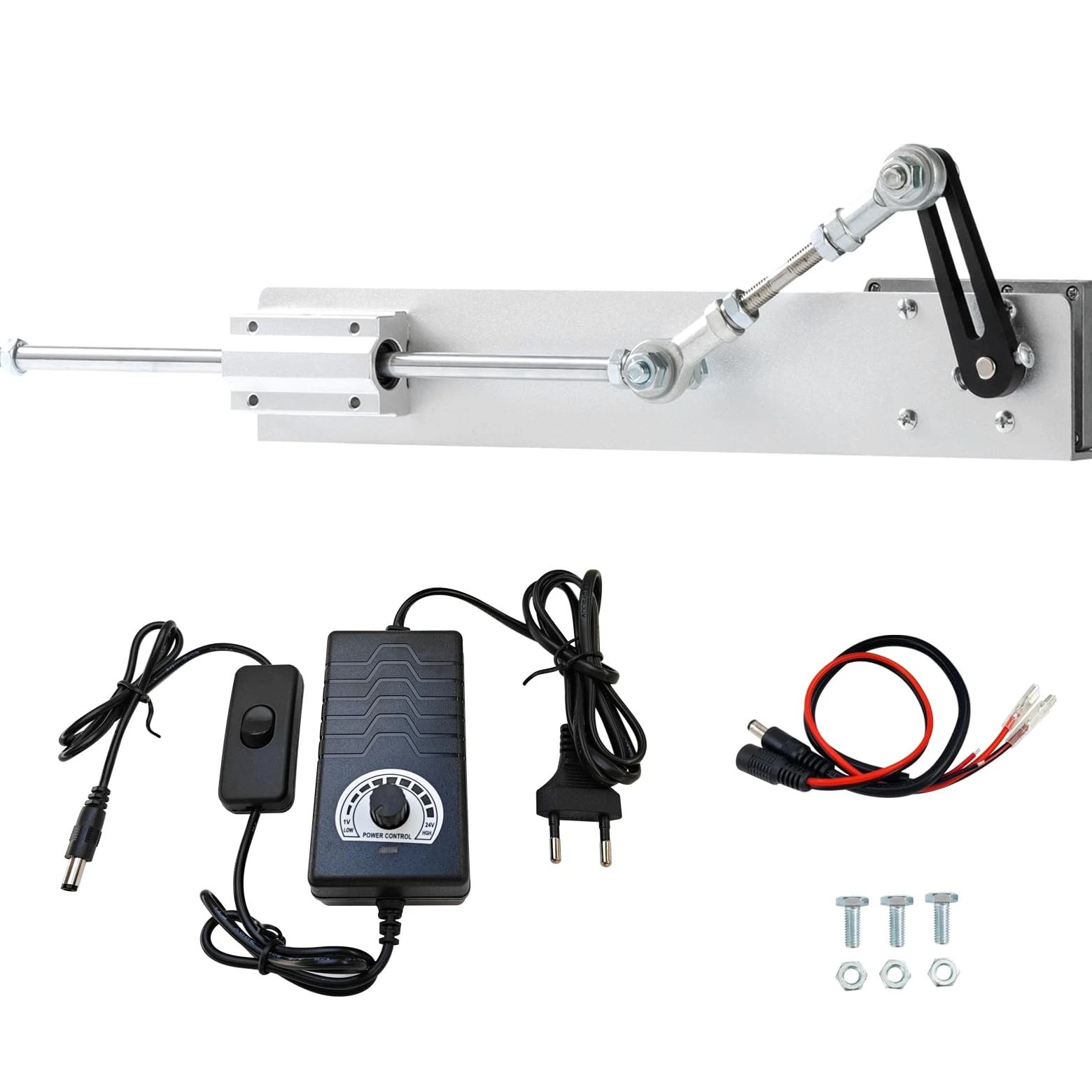Hubkolbenmotor DC 24V Maximaler Schub 18kg Einstellbarer Hub 3cm-15cm 120rpm mit Drehzahlregler (24V150mm120rpm)