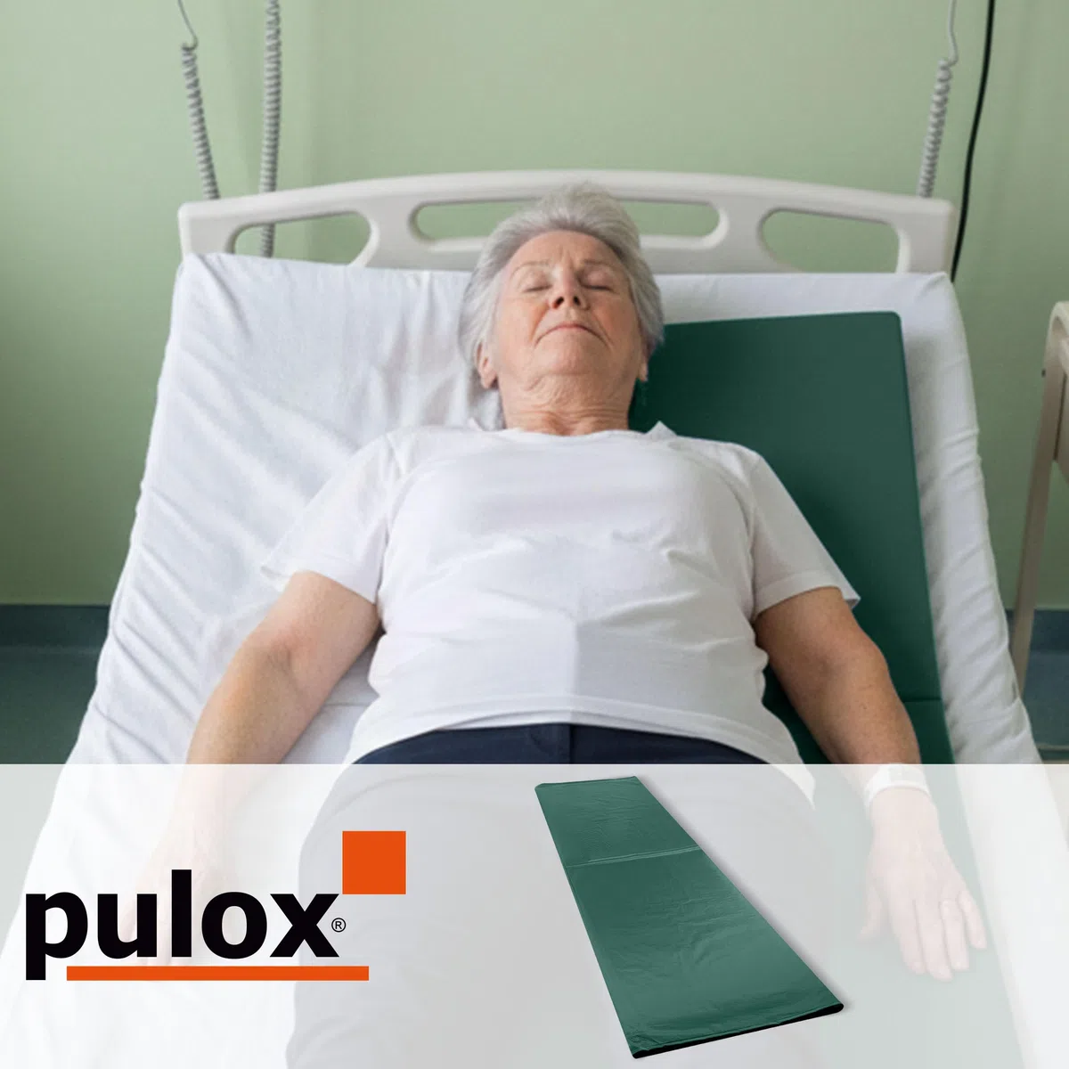 Pulox Ersatzbezug Grün für RB-100 Rollboard & Transferbrett | Abwaschbarer Austauschbezug für die Patientenumbettungshilfe, wechselbar, desinfizierbar und pflegeleicht