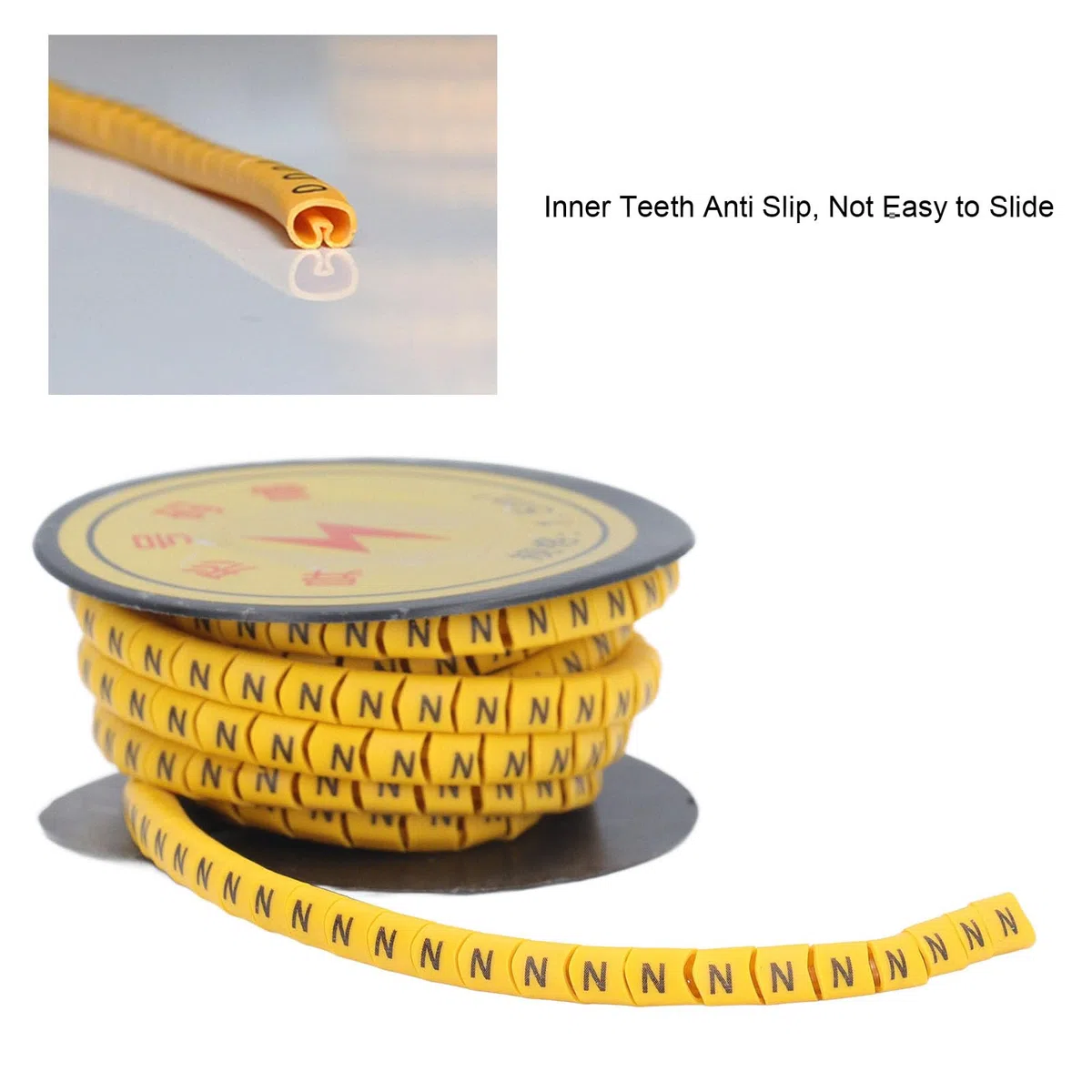 26 Stück PVC-Kabelmarkierungsröhrchen mit Buchstaben und Zahlen, A bis Z-Kennzeichnung, codierte Etiketten, 6 mm², zur Kennzeichnung elektrischer Leitungen (1,5m²)