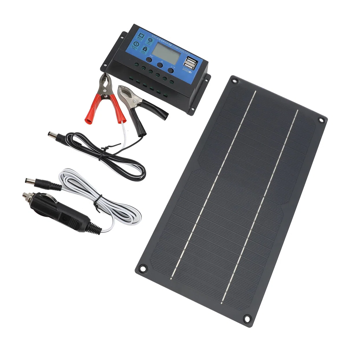 Sxhlseller 600 W Monokristallines Silizium-Solarpanel-Set mit 100 A 12 V 24 V Laderegler, Leichte Tragbare Stromversorgung für Wohnmobil-Camping, Boote und Landwirtschaftliche Geräte