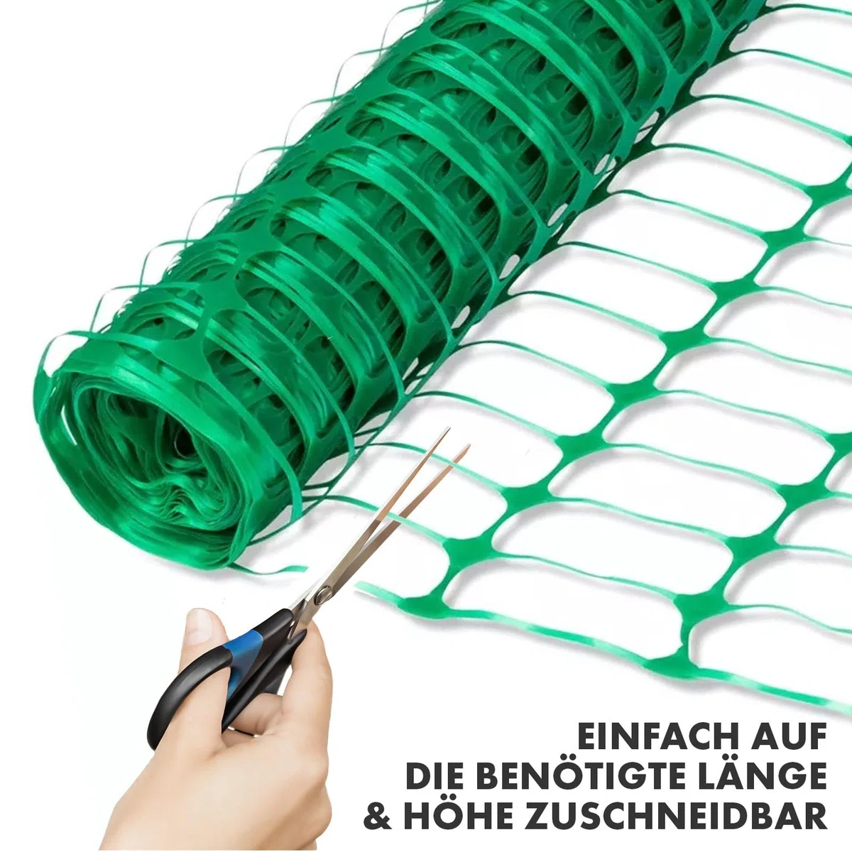 Floordirekt Hühnerzaun Viehzaun Schutznetz grün - 1m hoch 50m lang, zuschneidbar - Wiederverwendbare Absperrung Weidezaun robust (grün, 50m)