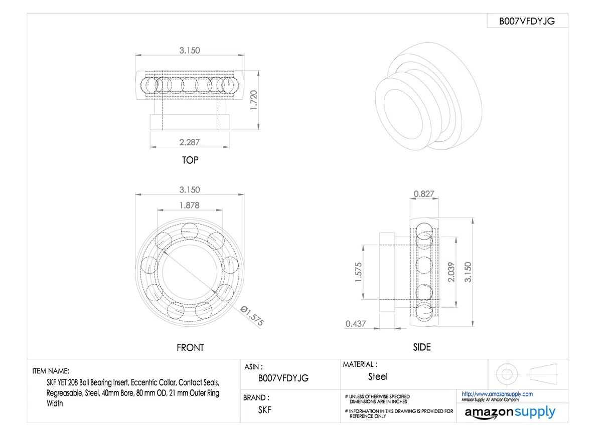 SKF Spannlager m.Exzenterring, 40x80x43,7
