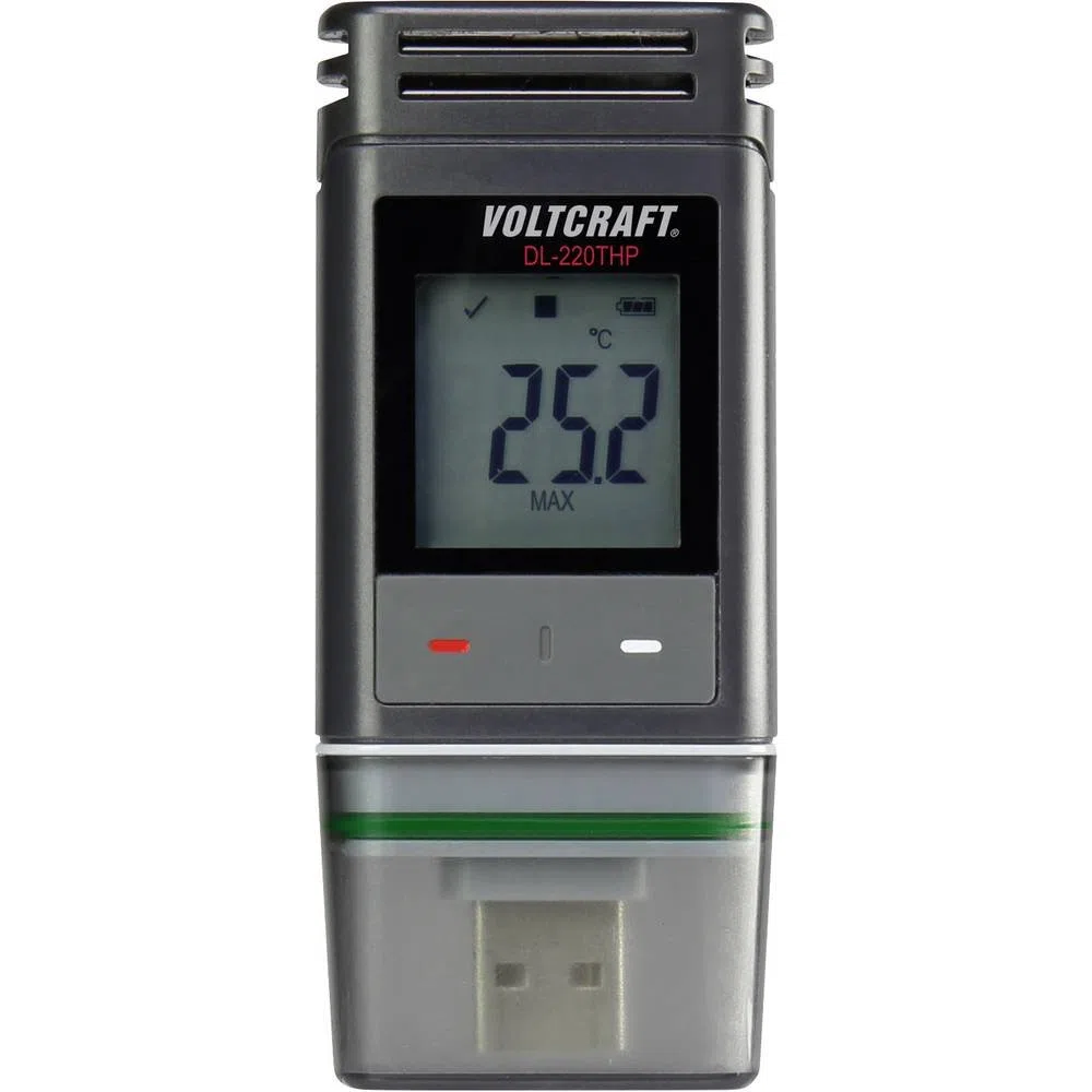 VOLTCRAFT DL-220 THP DL-220THP Temperatur-Datenlogger, Luftfeuchte-Datenlogger, Luftdruck-Datenlogger Messgröße Tempera, bunt