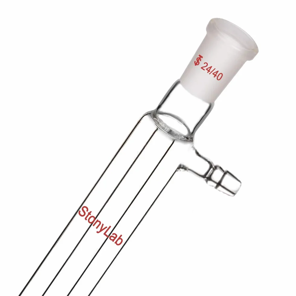 StonyLab Gelenk Liebig Kondensator, Borosilicatglas Liebig Condenser mit 24/40 Joint 300mm Jack Length Lab Glass Destillation Spalte