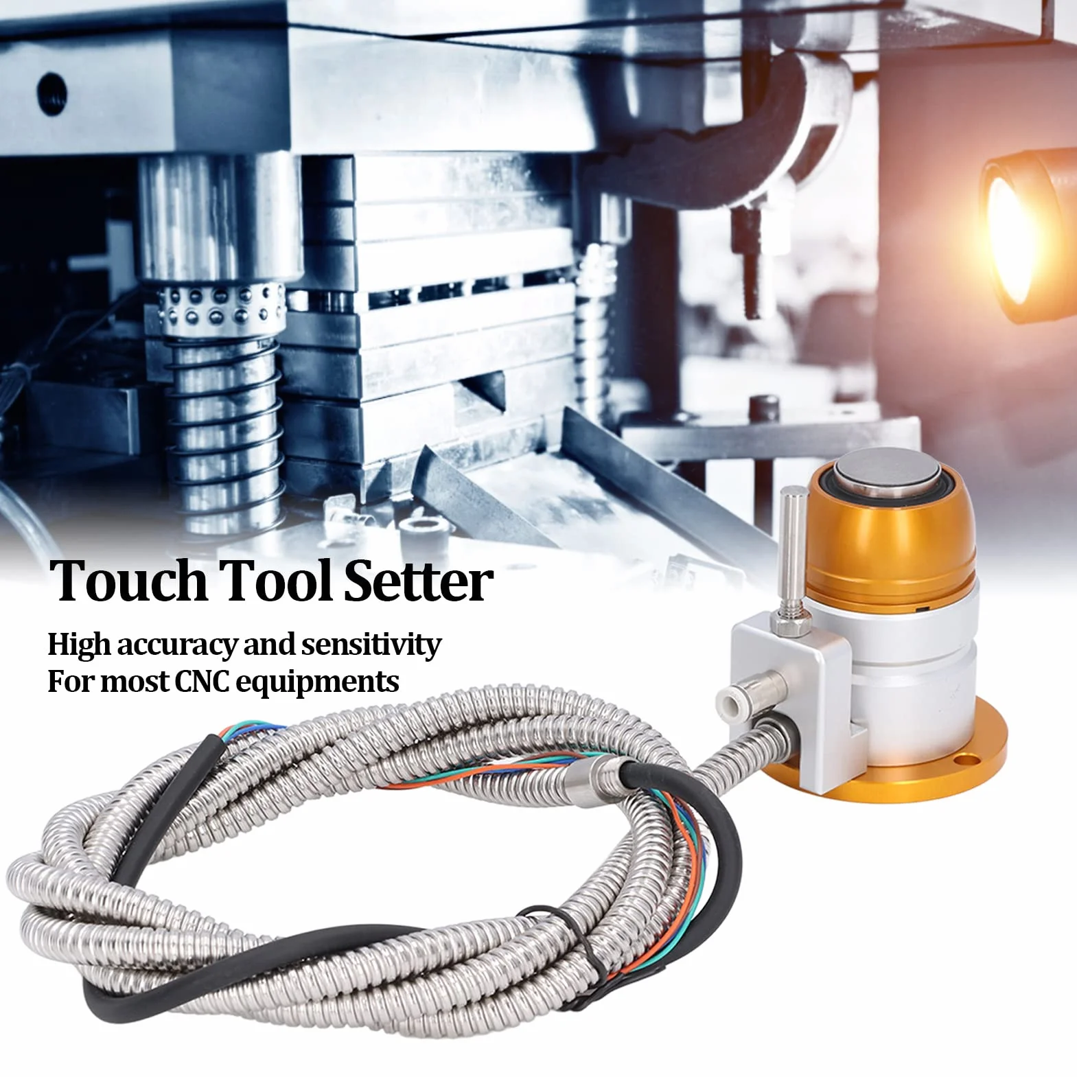 Automatischer CNC-Werkzeugsensor, 0,001 Mm Hoher Genauigkeits-Z-Achsen-Sondenwerkzeug-Berührungssensor Setter-Hartmetallsonde Normalerweise Geschlossenes Automatisches Werkzeug