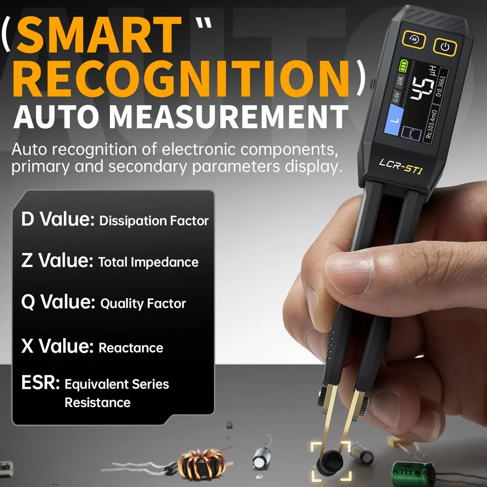 DEWIN LCR Messgerät, LCR-ST1 Smart Tweezer Bridge Kit Digitaler Messgerät Komponententester
