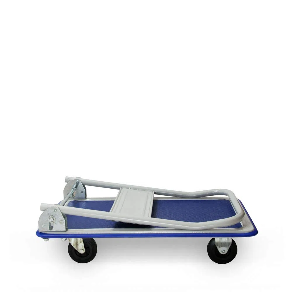 Grafner Industrie Plattformwagen mit pannensicheren Reifen, klappbar, 150 kg Tragkraft, Antirutsch-Beschichtung und gummierter Kantenschutz, große Ladefläche 47 x 72,5 cm, Transport Wagen Trolley