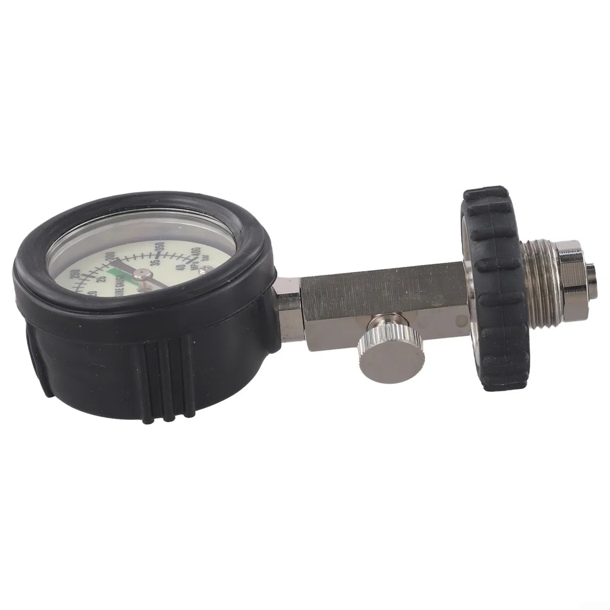Tauchflasche Druckmessgerät G5/8 Gewinde 0-300 BAR Edelstahl Messing für DIN Tauchzylinder Druckanzeige Manometer Tauchen Ausrüstung Schwarz