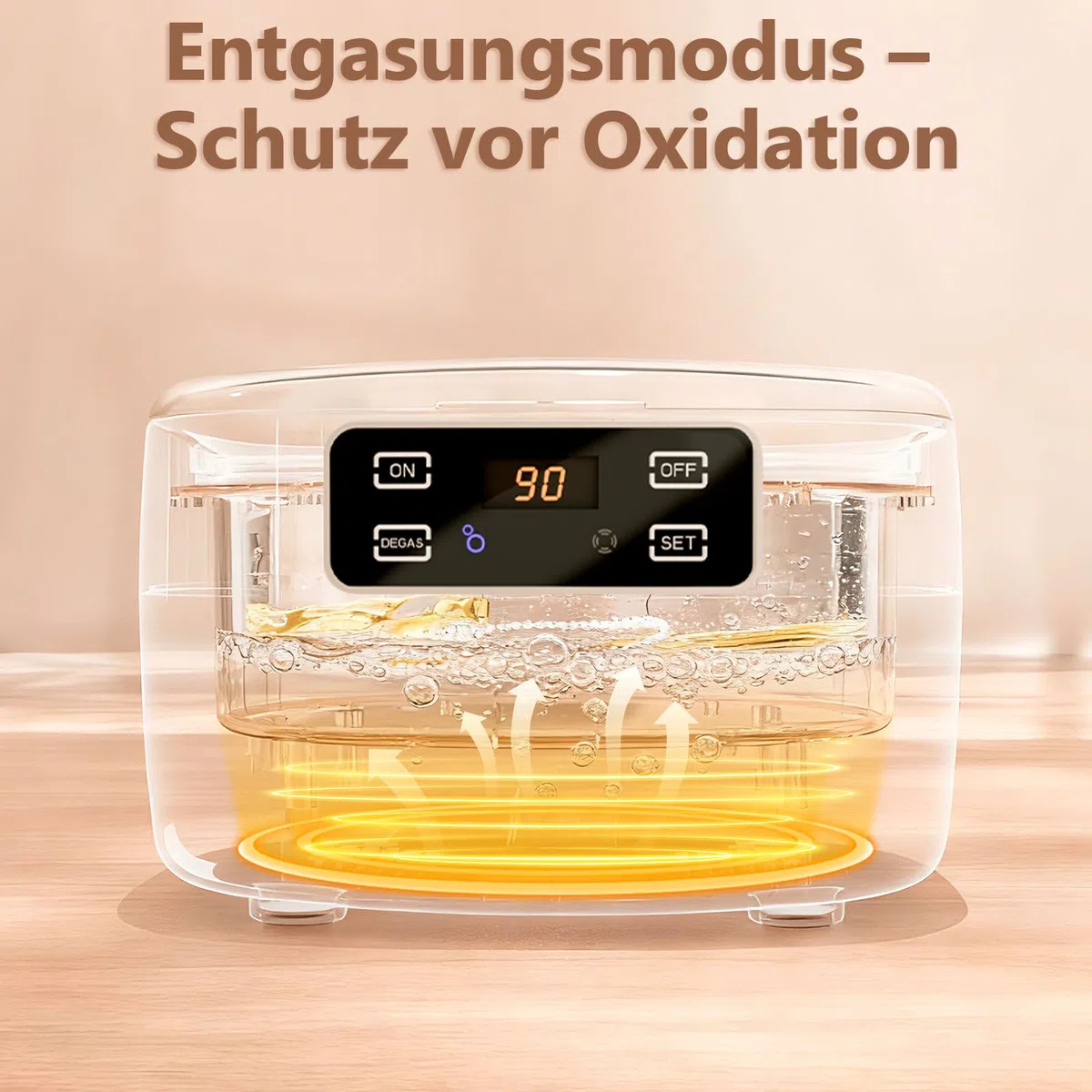 Topipop Ultraschallreinigungsgerät, 48000Hz Ultraschallreiniger, 750 ml brillenreinigungsgerät, professionelles Ultrasonic Cleaner zum Reinigen von Brillen, Uhren, Ringen, Rasierklingen (White)