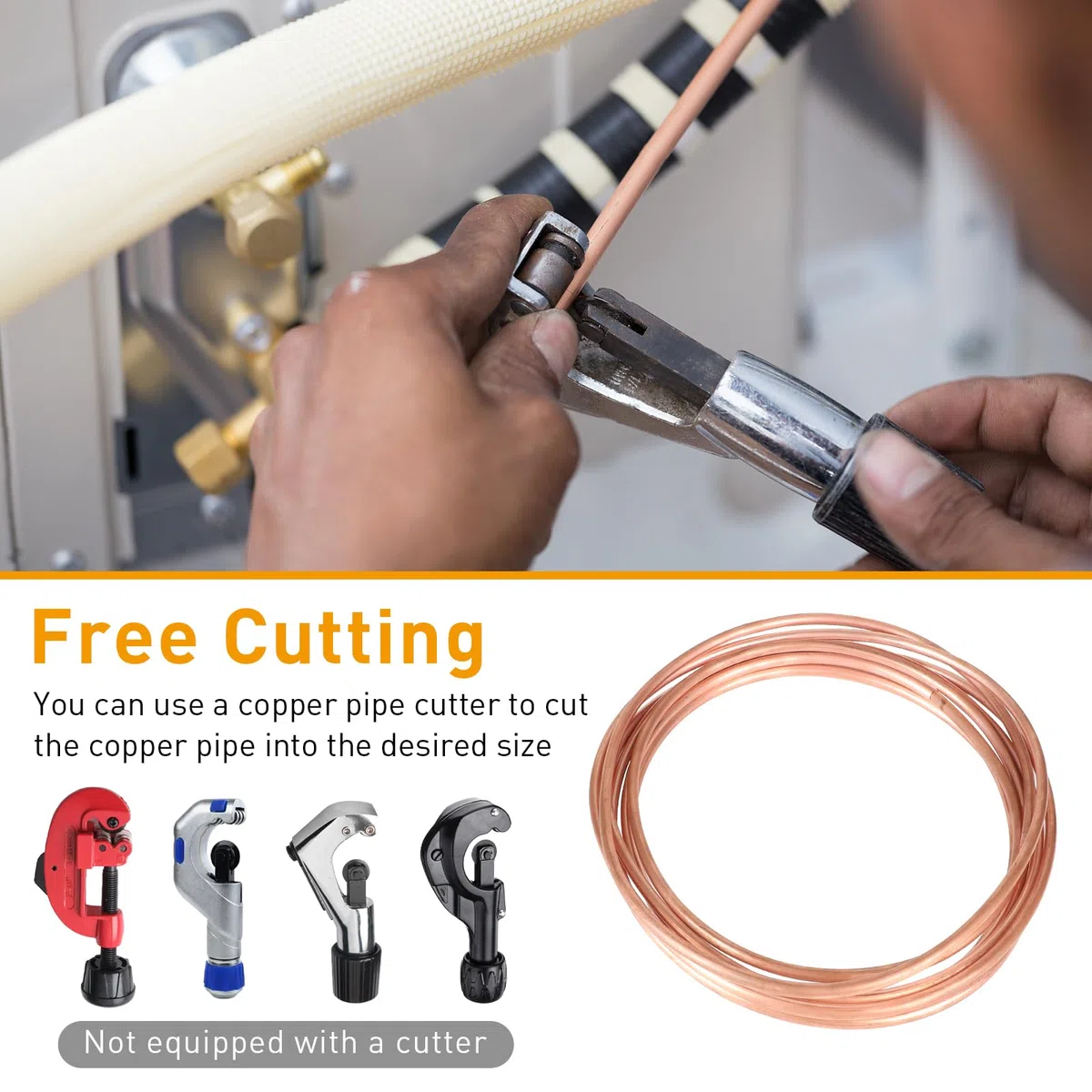 EXLECO 5M Weiches Kupferrohr OD 6mm x ID 4mm x Dicke 1mm Kupferrohr Weich Ringware Gute Duktilität Kupferspirale Rohr Wasserrohr Kupfer Gasrohr Copper Tube Kupferleitung Hydraulikrohr für Kältetechnik
