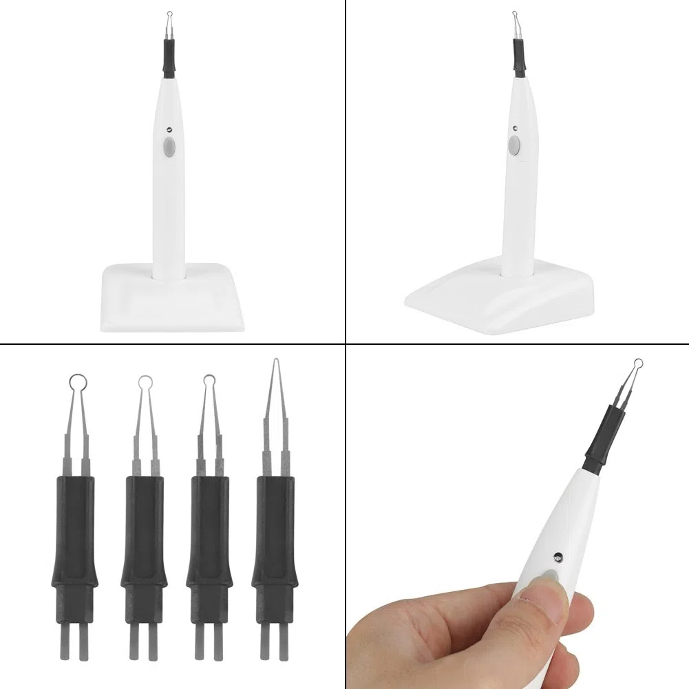 Akozon Guttapercha Cutter Guttapercha Punkte Cutter, Wireless Cordless Zahn Gum Gutta Percha Cutter Heizung mit 4 Stück Fieber Nadel(EU-Stecker)