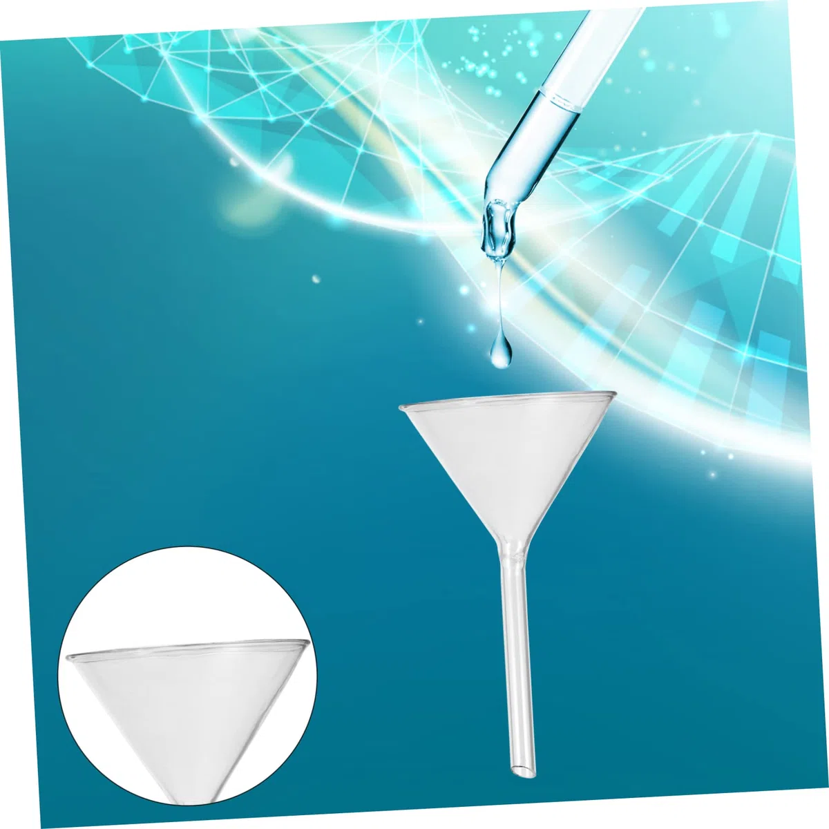 4 Stück Glasfiltertrichter Klein aus Glas mit Kurzer Stiellänge Widerstandsfähig gegen Chemische Angriffe und Thermische Schocks für Laborzwecke und Analytische Chemie
