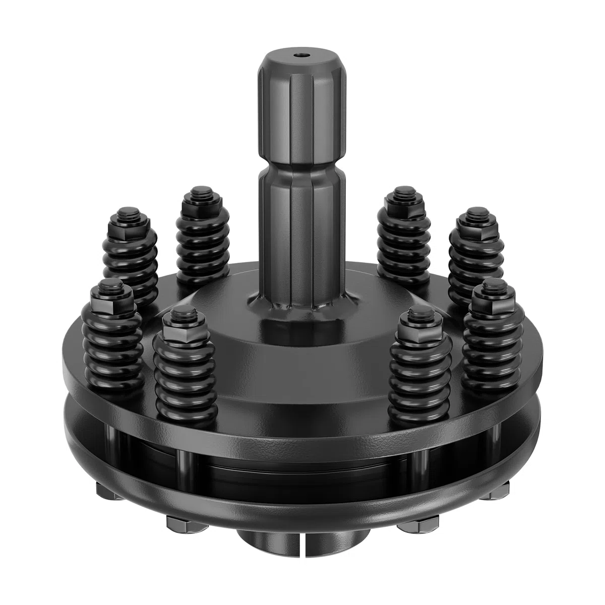 Wiltec Zapfwellen Kupplung für 6 Zahn Keilwelle 1 3/8" AG und IG, PTO-Shaft mit max. 1200Nm, schwarz