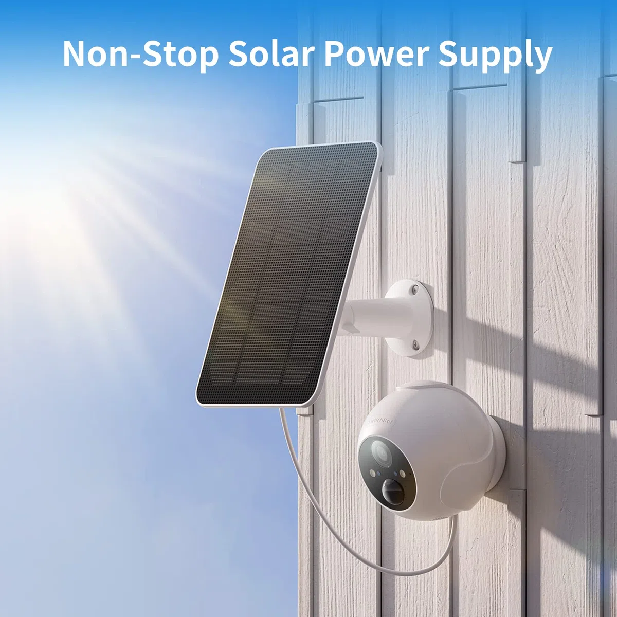 SwitchBot Solar Panel Only for Outdoor Spotlight Camera, 5W Solar Panel for Rechargeable Security Camera, Waterproof, 360° Adjustable, Continuous Power Supply