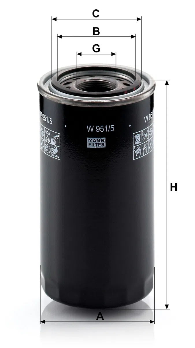 MANN-FILTER W 951/5 Ölfilter Hydraulikfilter - für Off-Highway Anwendungen
