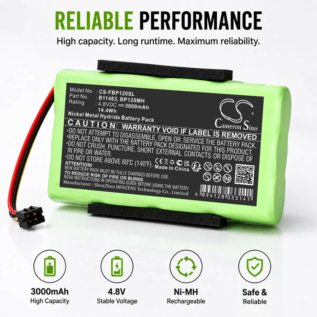 CS-FBP120SL Akku 3000mAh Kompatibel mit [Fluke] Fluke 123 (Firmware Below V2.0), Fluke 123S (Firmware Below V2.0), Fluke 43 Power Quality Analyzers, Fluke 43B Power Quality Analyzers, Scopemeter