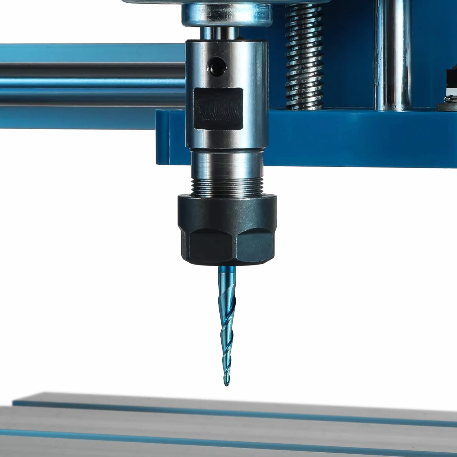 Genmitsu 4 Stück 2-Nuten- Kugelkopffräser mit konischer Spitze, Vollhartmetallfräser mit Nano Blue-Beschichtung, R0,25mm-1,0mm, 3,175mm (1/8 Zoll) Schaft, TB04A