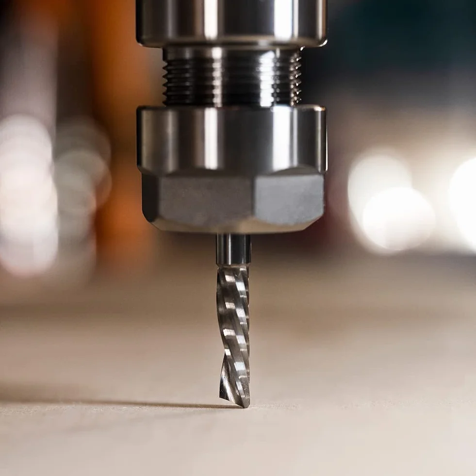 SpeTool 2 Stück Alu Fräser 6mm Schaft Fräser Aluminium Einschneider 22mm Schnittlänge VHM Fräser Schaftfräser CNC Fräse Holz Für Oberfräse für Aluminium Acryl und Kunststoff