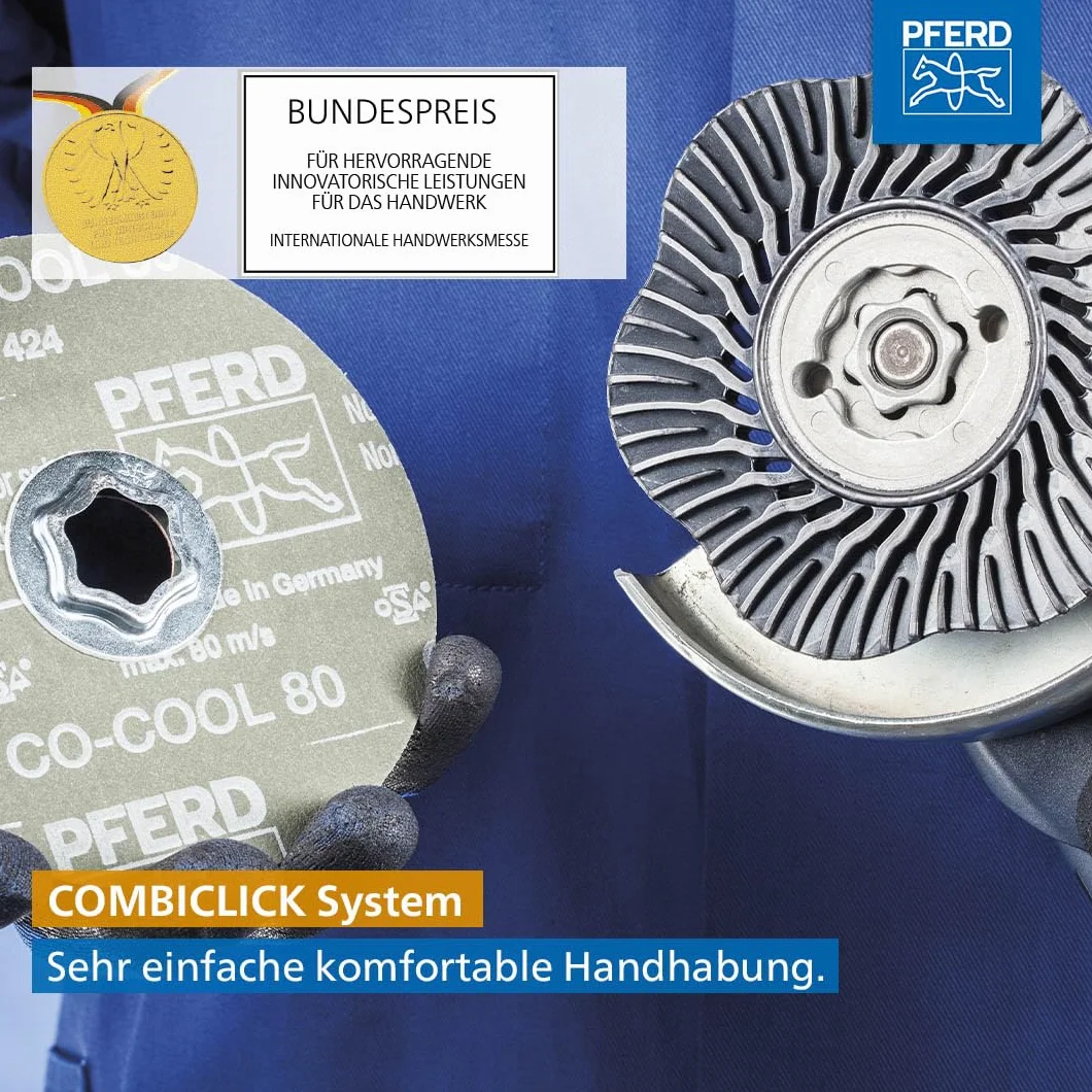 PFERD TOOLS COMBICLICK Stützteller/Hart Ø 115, 125mm Gewinde M14 / 64199002 – passend für Maschinentypen Winkelschleifer 115/125 mm, Aufnahme M14