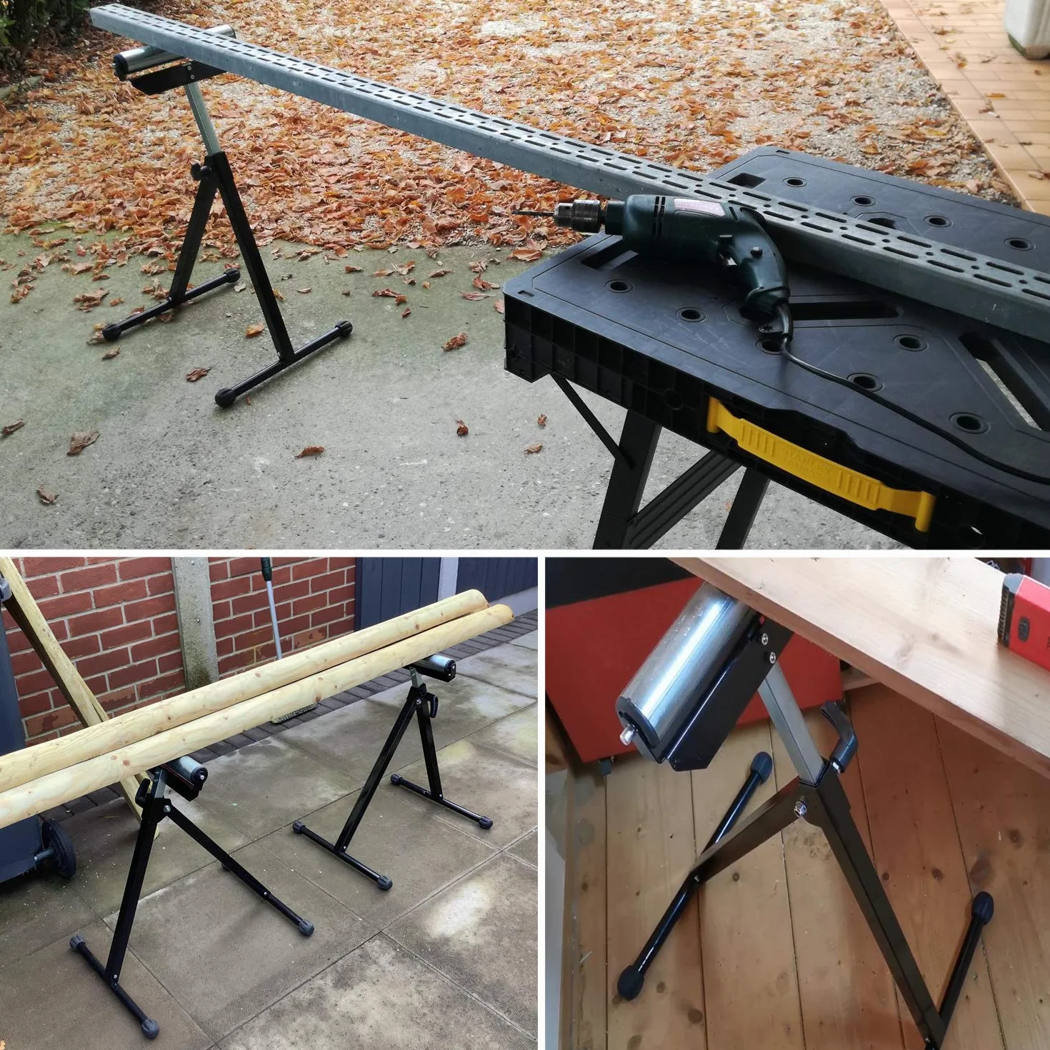 Lospitch 2x Rollenbock Stützbock Klappbock, 68-108 cm Verstellbarer Rollenständer bis 90 kg Tragkraft