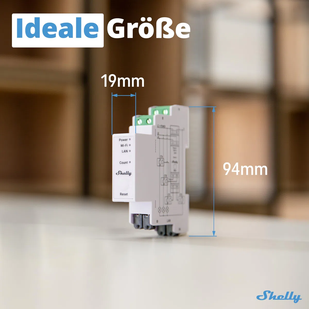 Shelly Pro 3EM (120A) | WLan & Bluetooth Smart Energy Monitoring 3-Phasen-Relaisschalter & Plus 1PM | WLAN & Bluetooth Relais Schalter mit Strommessung