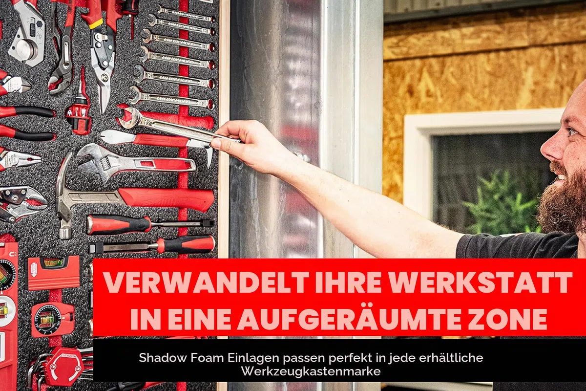Shadow Foam Milwaukee Packout Organizer [Doppelpack] Schaumstoff für Milwaukee Packout Modular Systeme | Ideal für Lean, 5S, Kaizen & Custom Organizer (50mm, Rot)