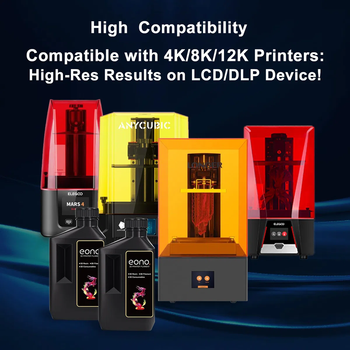 EONO Flexibles 3D Drucker Resin (Shore 80A) 3D Druck Resin Weiches Gummi/TPU-ähnliches Resin, Hohe Dehnung, 405nm Schnelle UV Resin für LCD Drucker, Schwarz 1000g