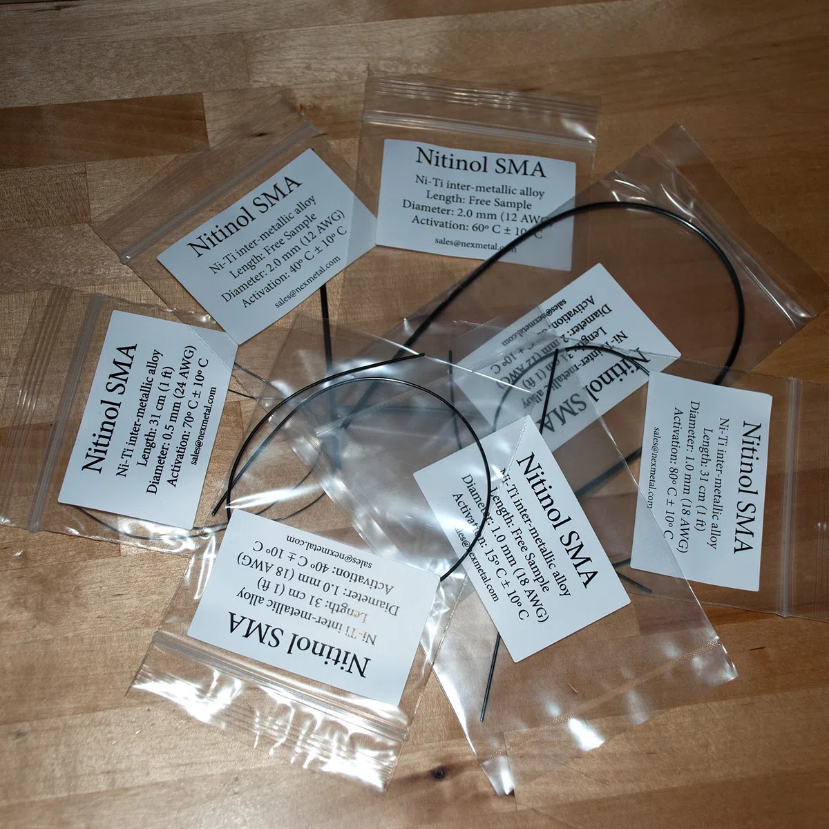 Nitinol Form Memory Legierung Muscle Draht, durch den Fuß, 1.0 mm 40ºC, 1