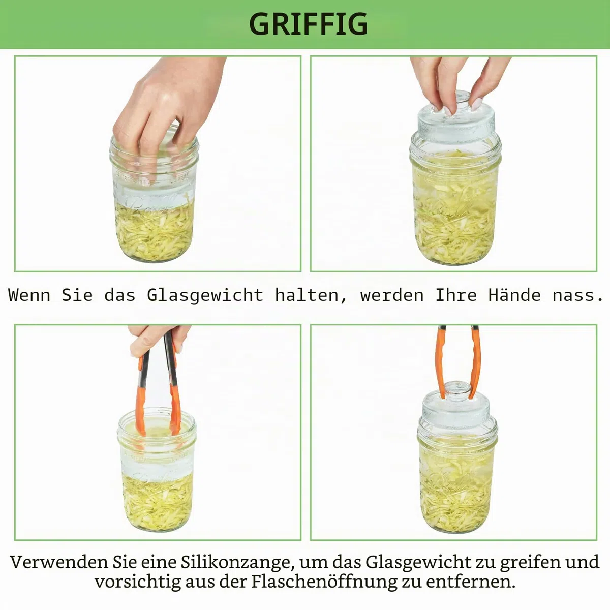 Artcome 10-Pack Glass Fermentation Weights with Easy Grip Handle and Unique Texture Design for Large Wide Mouth Mason Jars