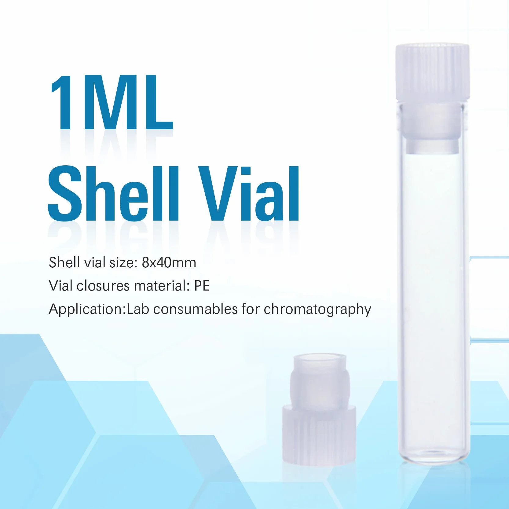 ALWSCI 1mL leere Glasprobe Fläschchen 8x40mm flache Basis Klarglas Shell Vial mit Stecker. 200Stück/Pk.