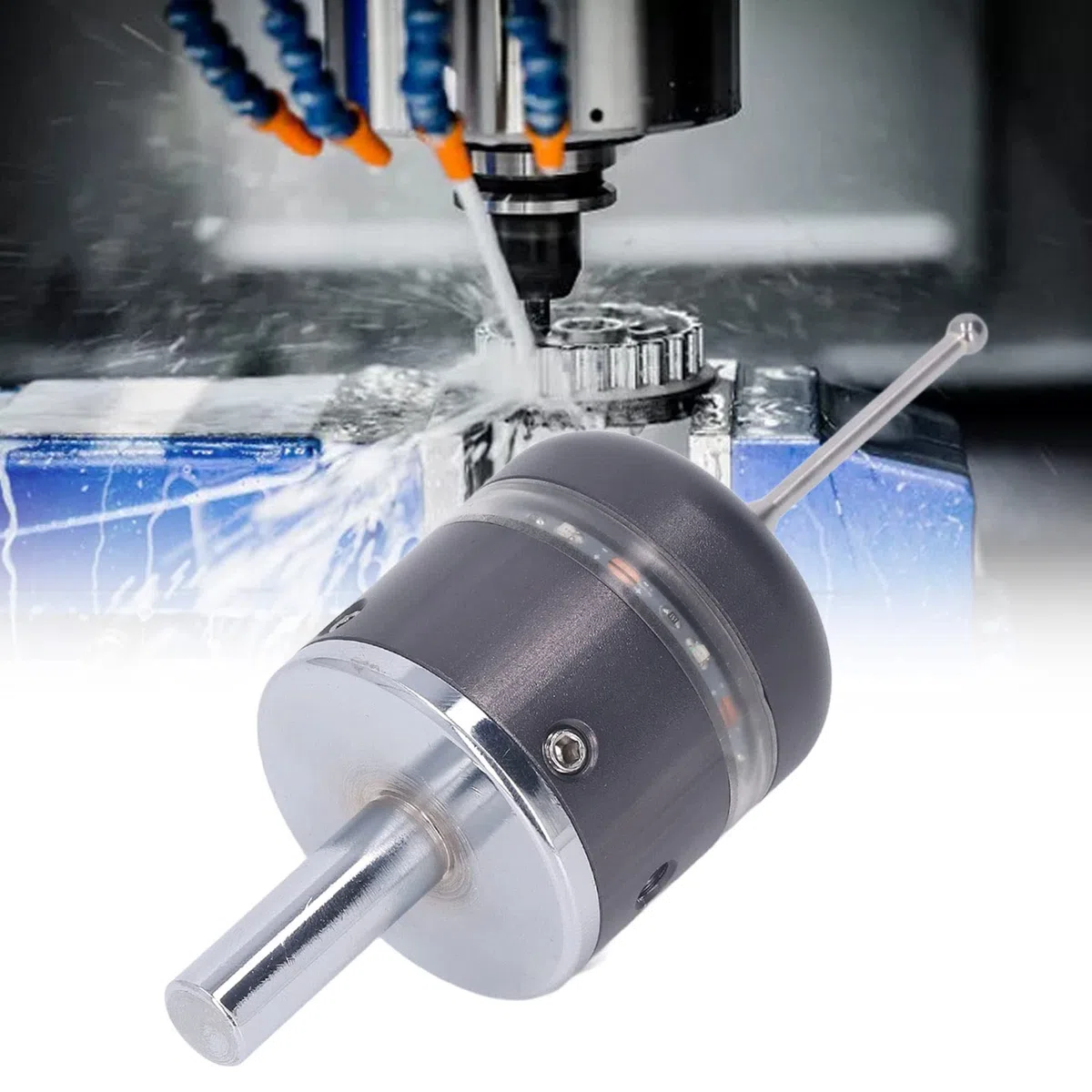 CUEI CNC-3D-Kantentaster, Professioneller, Hochpräziser, Wasserdichter, Digitalisierender 3D-Kantentaster mit Berührungstaster, Universeller Elektronischer Kantentaster aus Wolframstahl(Grünes Licht)