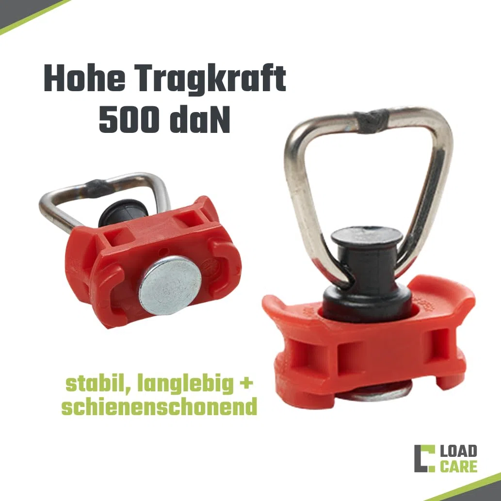 Airlineschienen Starterset 32 TLG. | 4X 2m halbrund gebohrt | inkl. 20 Fittinge & 8 Endkappen | Zurrschiene Aluminium eloxiert für Transporter, Anhänger & Camper (Rot) | Eloxierte Schienen
