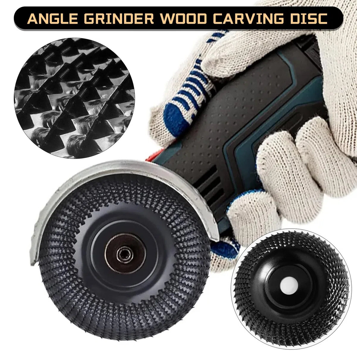 LIROPAU 13 Stück Holz Schleifscheibe für Winkelschleifer, Winkelschleifer Holzschnitzscheibe für 100mm or 115mm, Holz Schleifscheibe Set zum Formen Schleifen Schnitzen