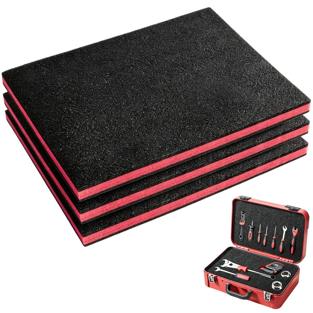 3 Stück 600 x 400 x 50 mm Werkzeugkisten Schaumstoff Zuschnitt Polyethylenschaumstoff Schaumstoffeinlage Werkzeug Kamerakoffer Werkzeugkoffer Schaumstoffplatte Multilayer Schaumstoff
