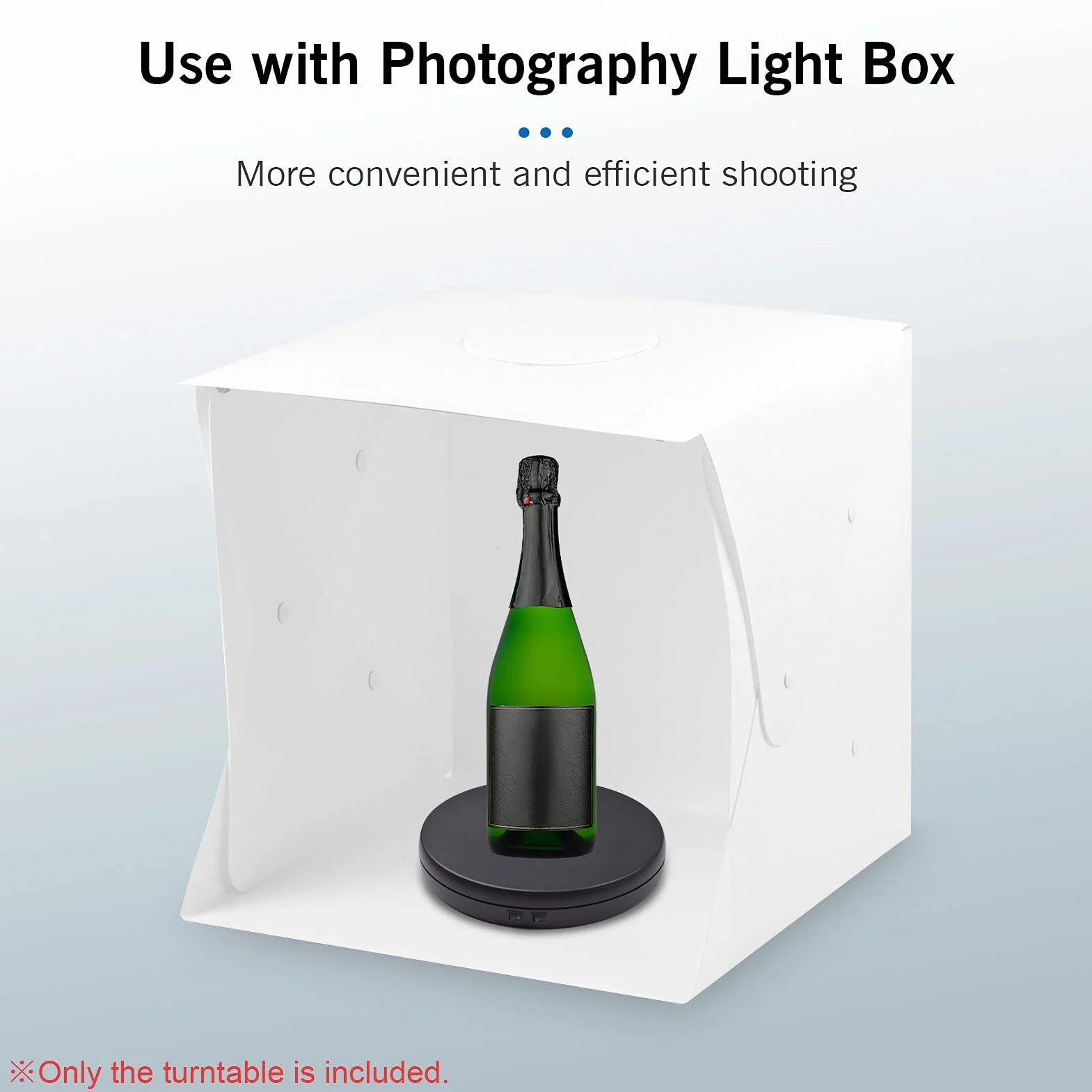 Drehteller Elektrisch, Andoer Drehscheibe Elektrisch 360-Grad-drehbares Display mit LED-Licht für Schmuck Display, Shop Ausstellungsstand, Fotografie, Hochzeitstorte Zeigen(Schwarz)