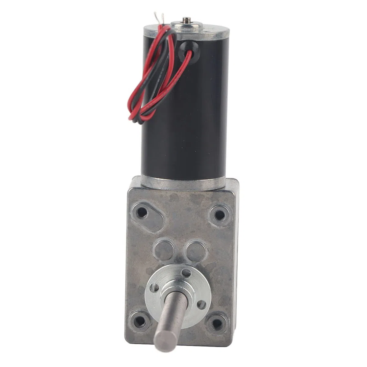 12V Getriebemotor mit hohem Drehmoment M8 Doppelwellen 1280 Motor Schnecken Getriebemotor Koaxial Untersetzungsmotor für rechte und linke Welle mit Flansch(Reduction Ratio 50)