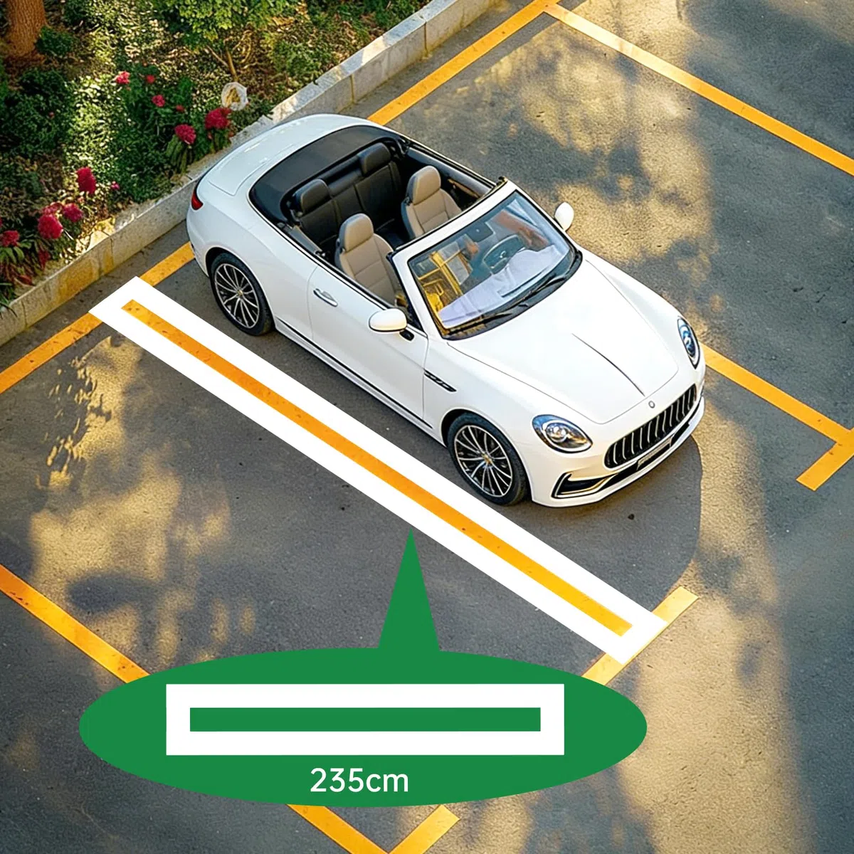 EXLECO 2pcs Parkplatz Linien Schablone Silikon 215 x 10 cm | 235 x 30 cm, Faltbare Parkplatzlinien Schablonen, Wiederverwendbare Linienschablone, Tragbar Parkplatz-Schablonen, Parkplatz Markierung