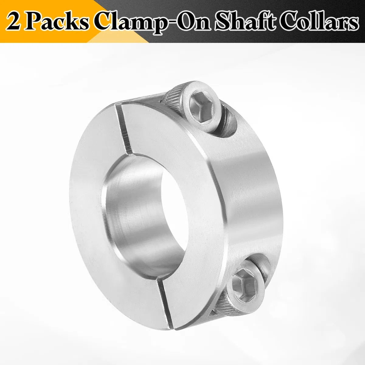 sourcing map Doppelter geteilter Schaftkragen, 20 mm Bohrung, zweiteiliger Spannkragen, 40 mm Außendurchmesser, 15 mm Dicke, 304 Edelstahl, Spaltmanschette, 2 Stück