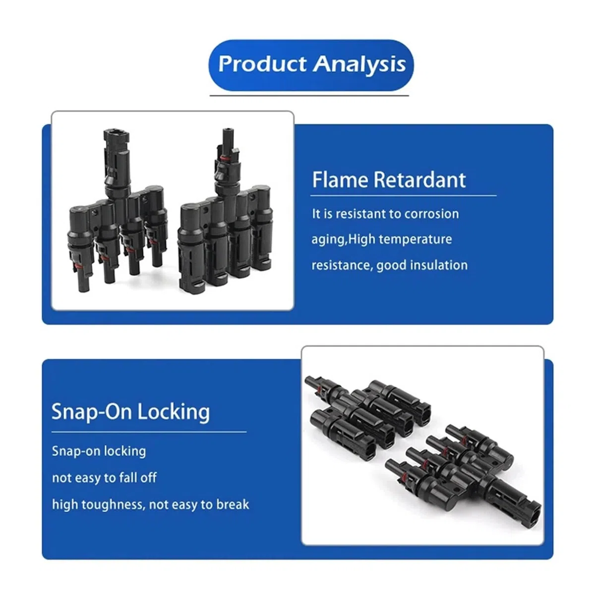 1 zu 2/3/4/5/6T Solar MC Anschlüsse for Photovoltaik Energie PV Panel Parallel Splitter Koppler Combiner IP67 1000V 1 Paar(4T-1pair)