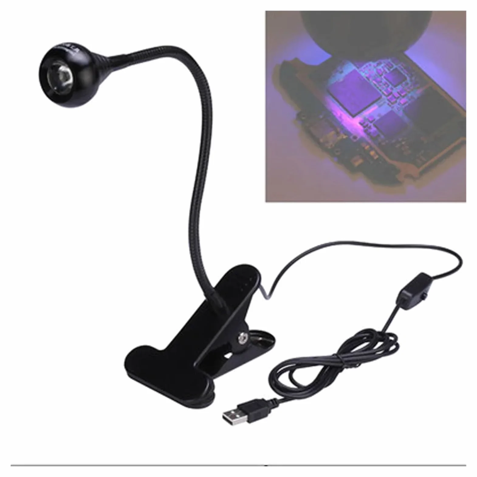 UV Lampe, USB-Hochenergie-UV-Härtungslampe, 365 nm, 385 nm, 395 nm, 405 nm for Schaltungsreparatur, Schweißen, PCB, schnelles Aushärten, Verkleben(1_405nm)
