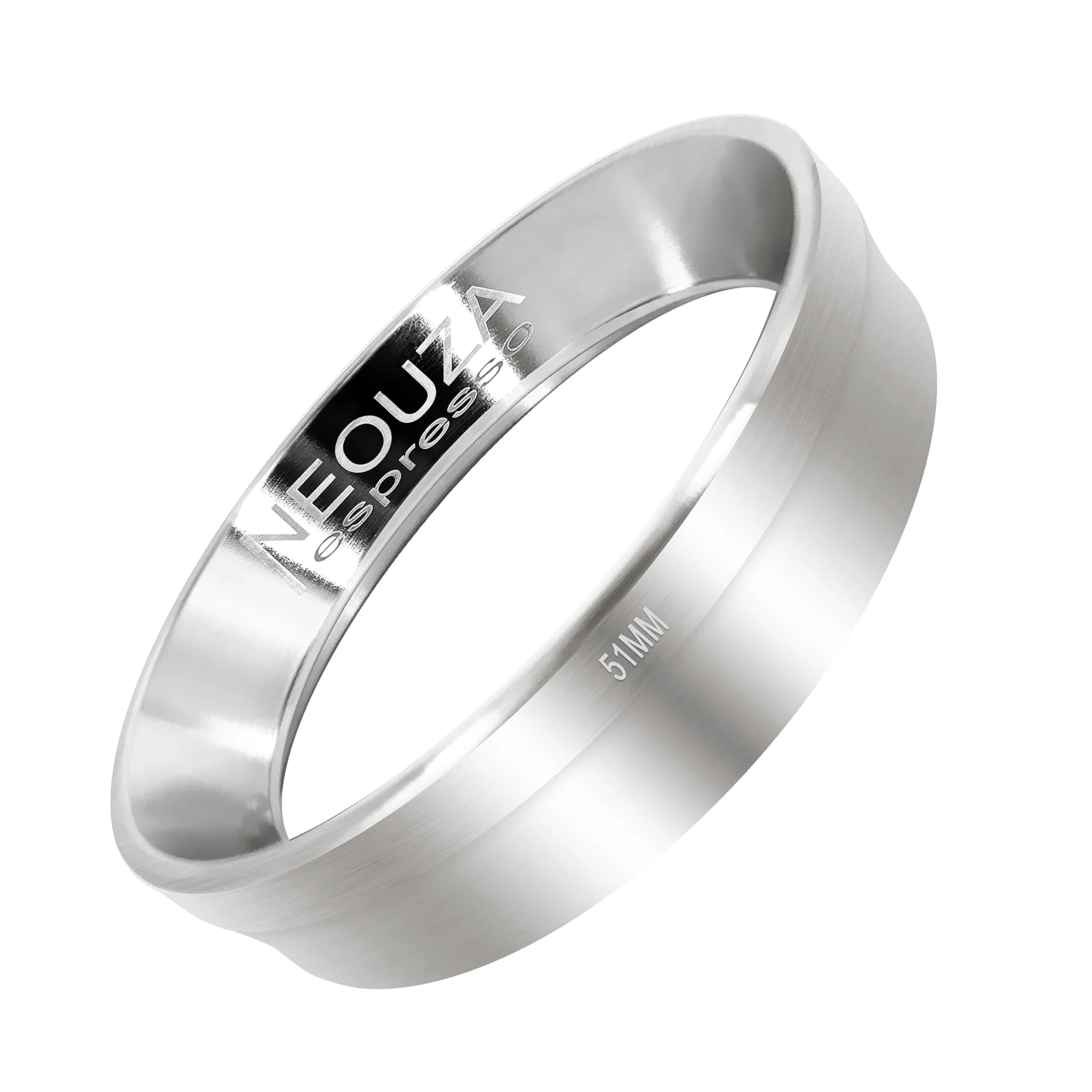 NEOUZA Espresso-Dosiertrichter, Ring, Edelstahl, kompatibel mit Kaffeemaschinen-Siebträger für das Stampfen (51 mm)