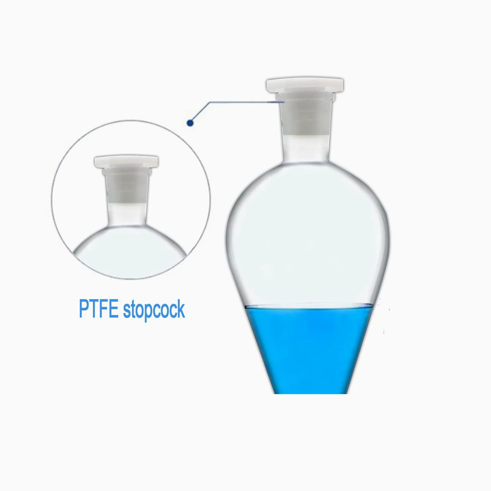 FSLAB Borosilikatglas Glass 1000ml Scheidetrichter Heavy Wall Conical Separatory Funnel Trichter with PTFE Stopcock - 1000ml