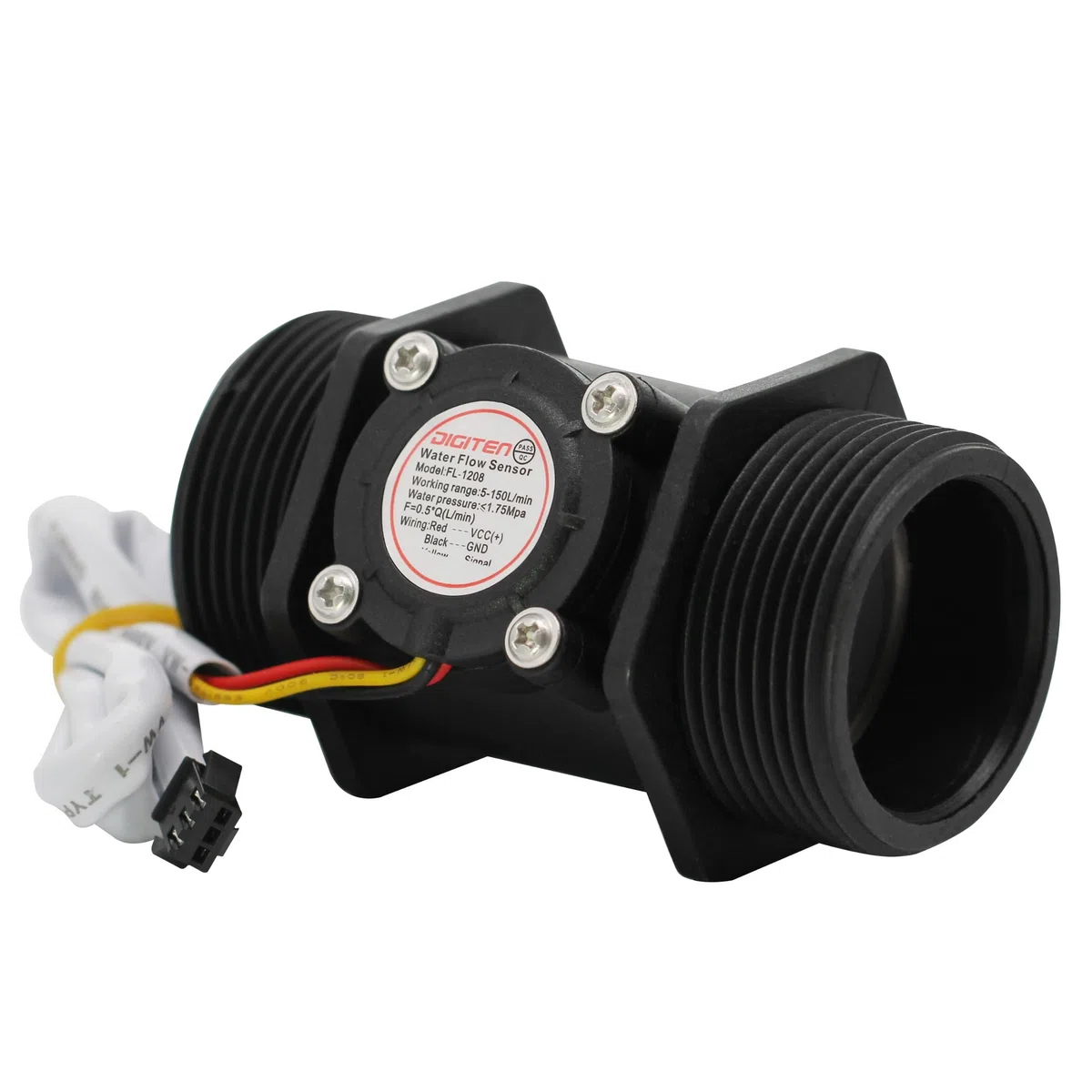 DIGITEN G1-1/2 G1.5 Water Flow Sensor Hall Effect Sensor Flow Meter Control 5-150L/min Compatible with Arduino, Raspberry Pi and Reverse Osmosis Filters