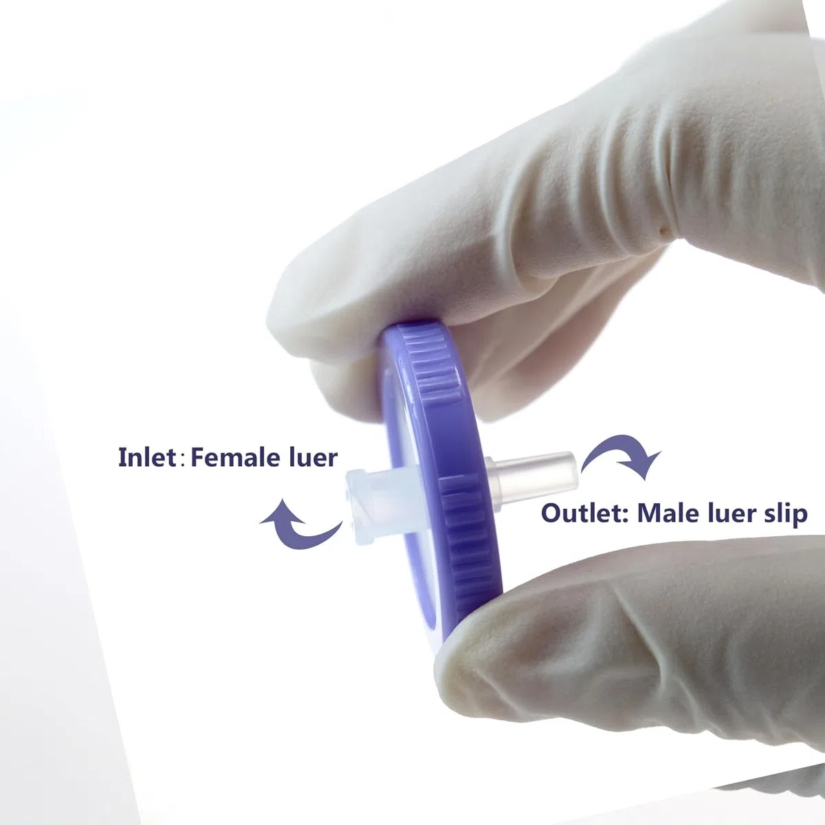 100 Stücke PVDF Spritzenfilter Hydrophilic 0,22 μm Porengröße, 25 mm Membran Durchmesser, Labor-spritzenfilter für die Biomedizinische Wissenschaft, Lila (Fässern Verpackt)